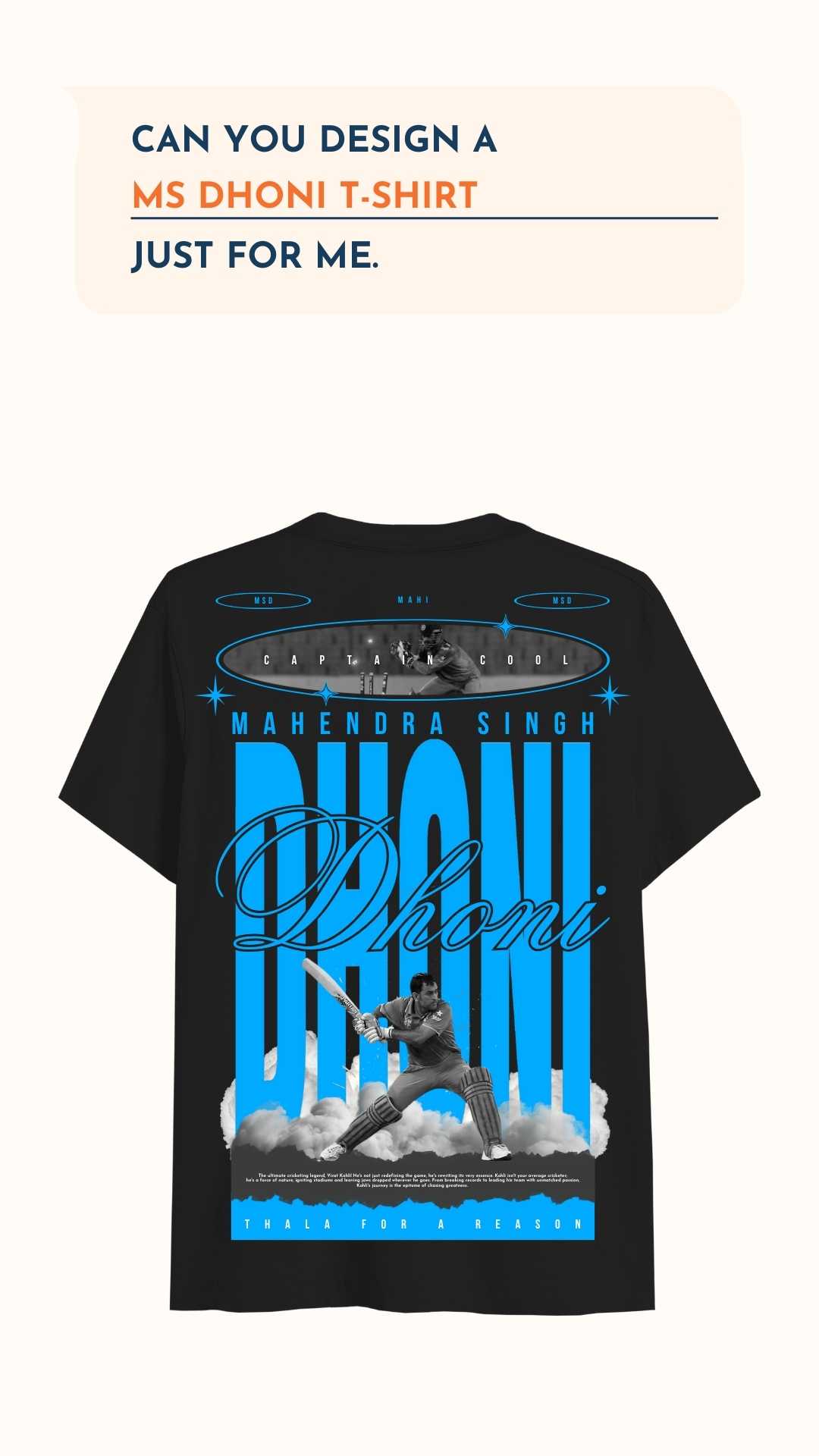 klomsy custom dhoni tshirt banner 1m