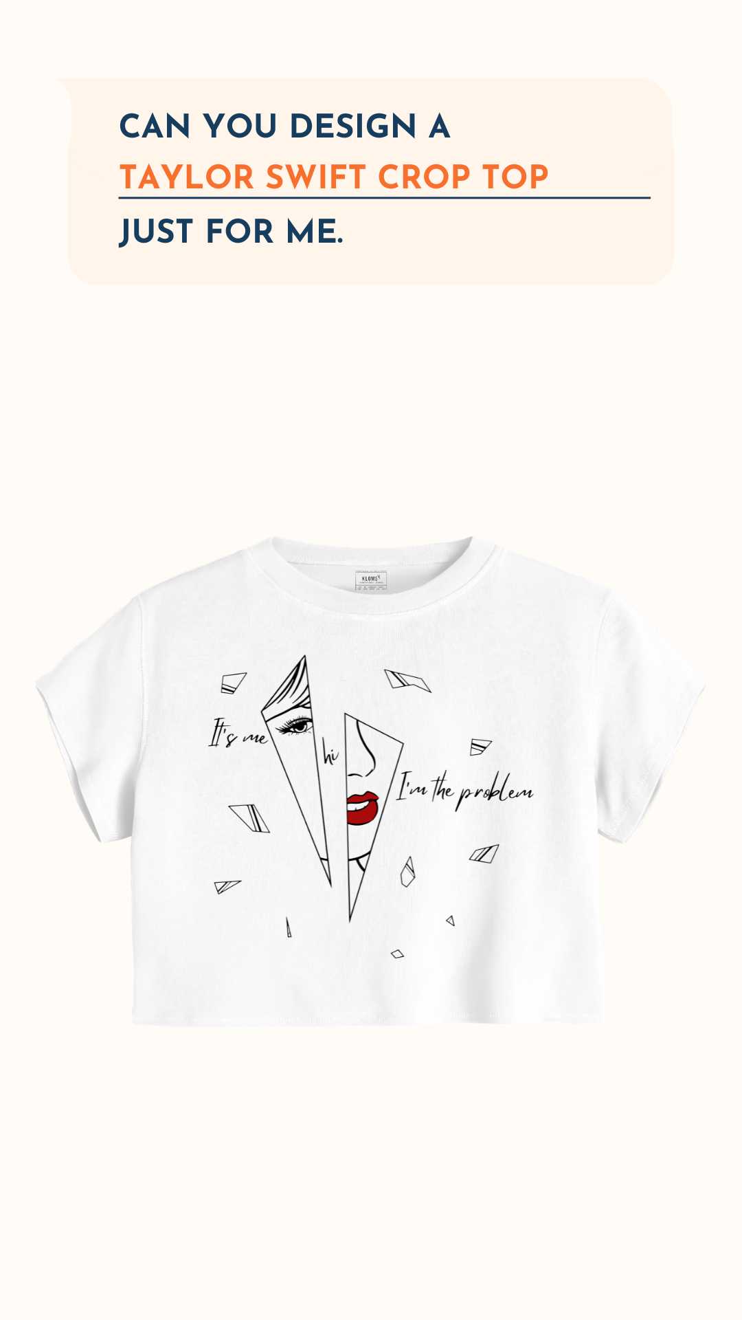 klomsy custom taylor swift crop top banner 1m