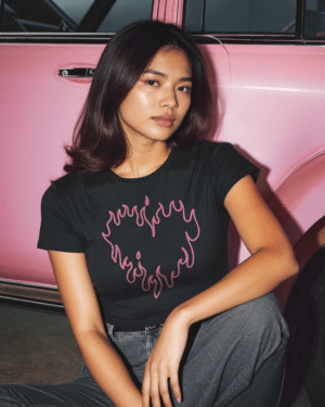 fire heart crop t-shirt